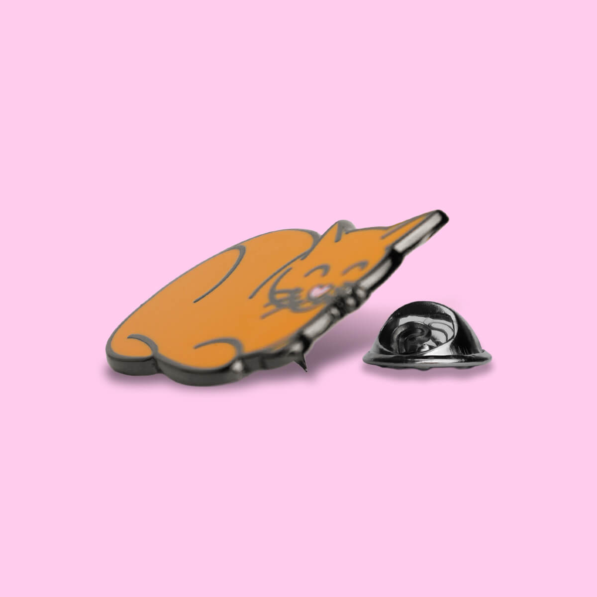 Cat Loaf Orange Enamel Pin • Luna