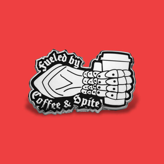 Fueled By Coffee & Spite Enamel Pin • Luna