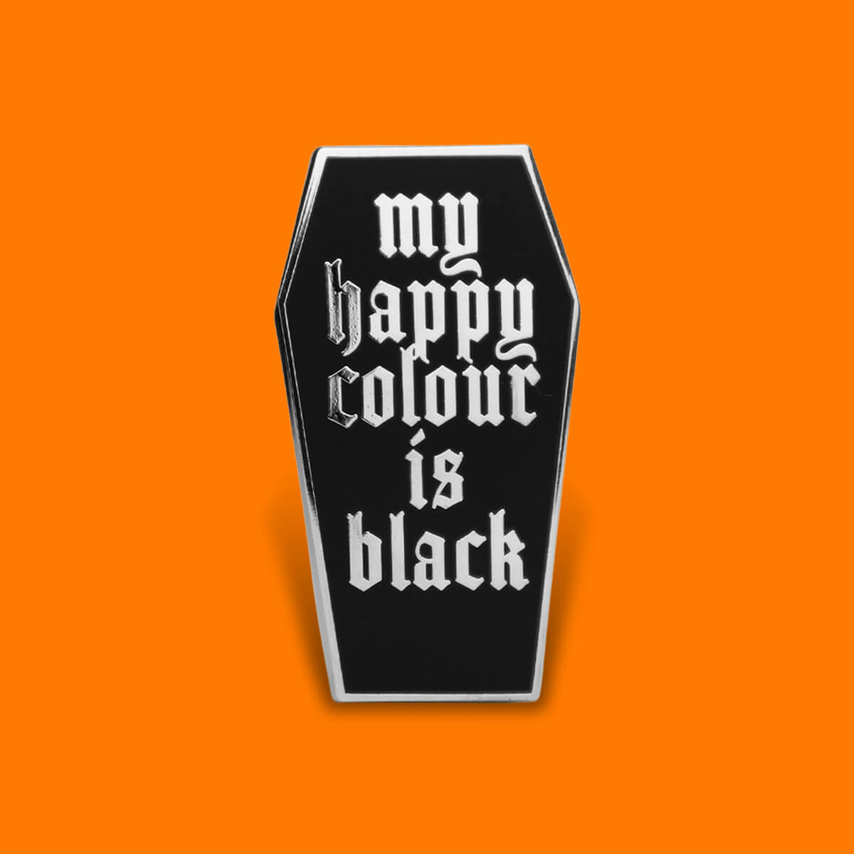 My Happy Colour Is Black Enamel Pin • Luna