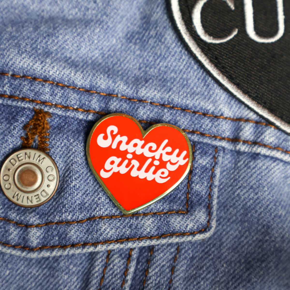 Snacky Girlie Enamel Pin • Luna