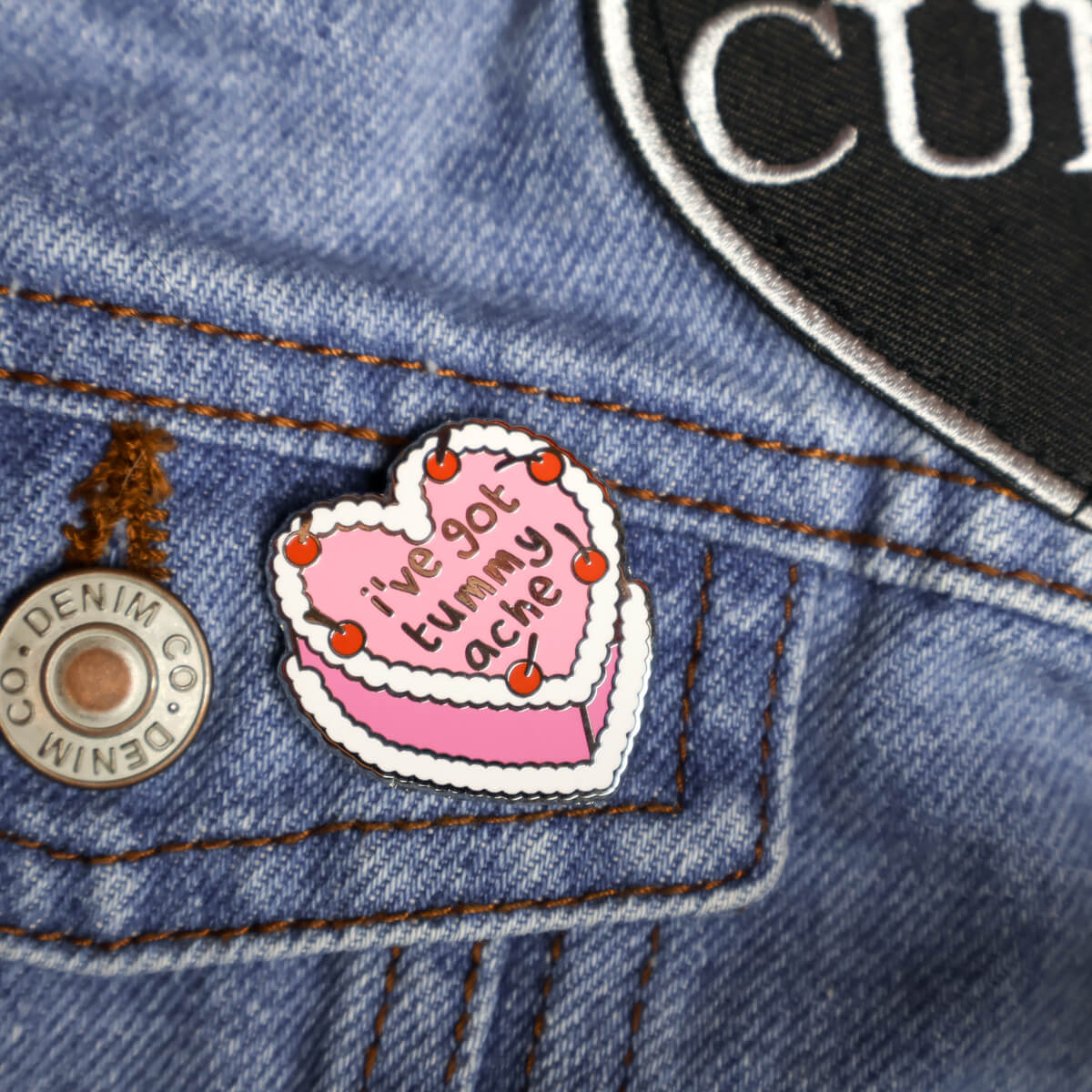 Tummy Ache Cake Enamel Pin • Luna