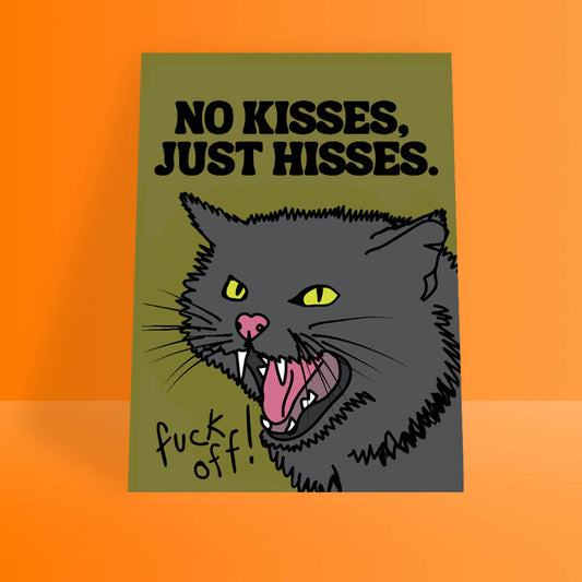 No Kisses, Just Hisses A4 Print