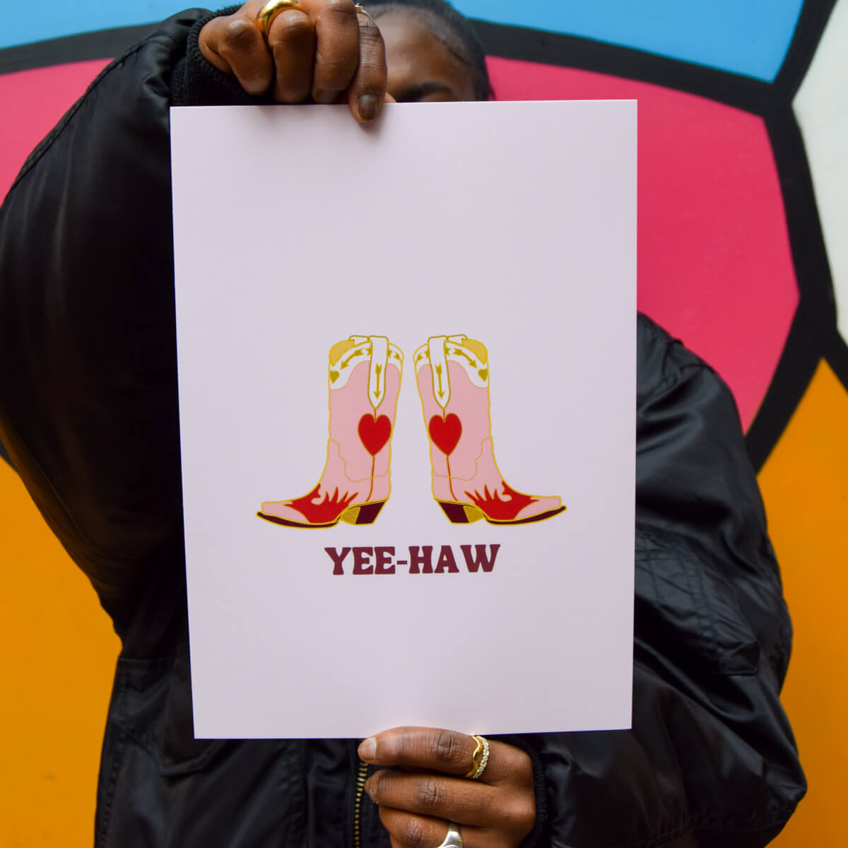 Yee Haw Cowboy Boots A4 Print • Luna