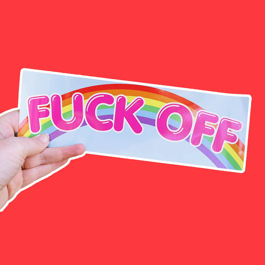 Fuck Off Rainbow Bumper Sticker