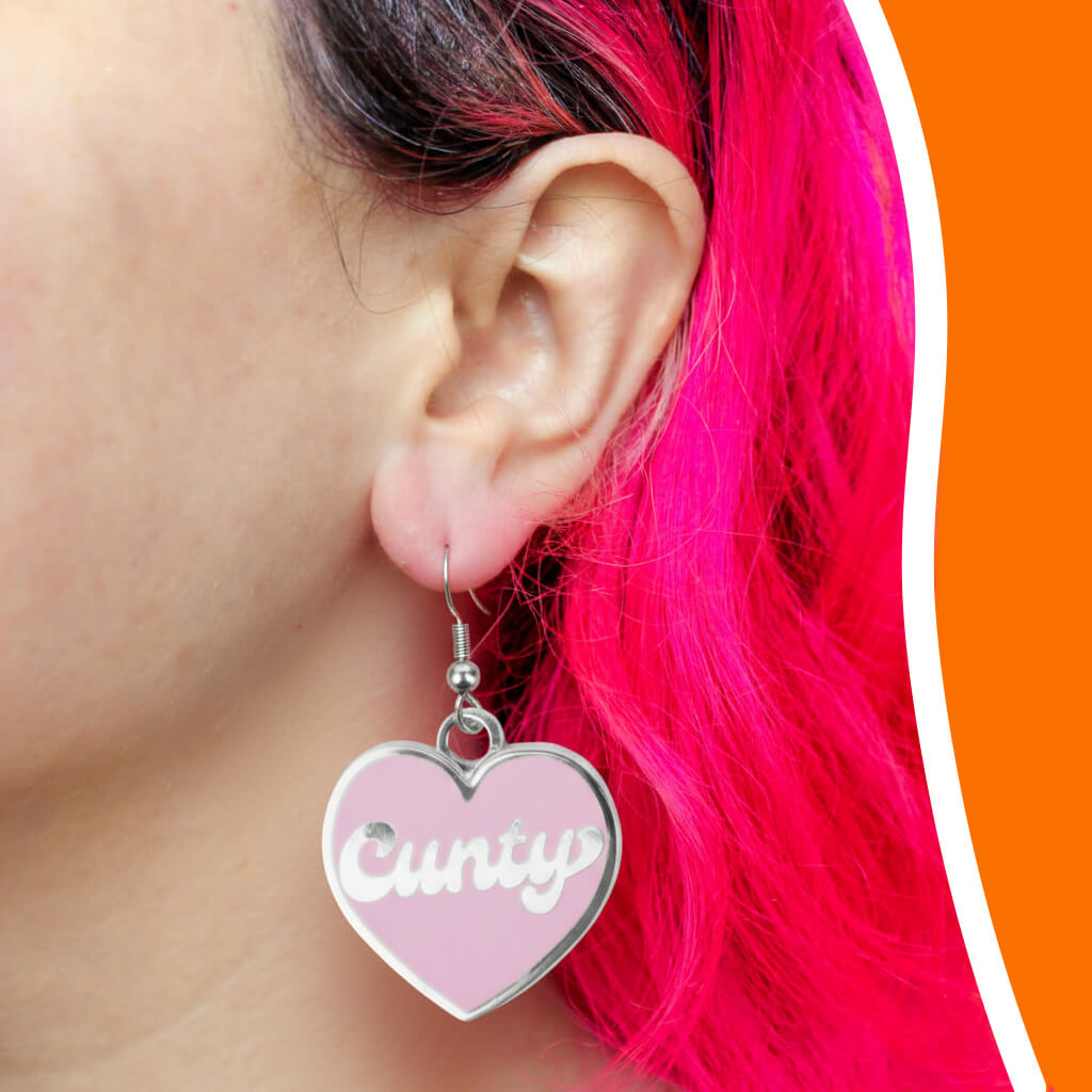 Cunty Pink Heart Earrings • Luna