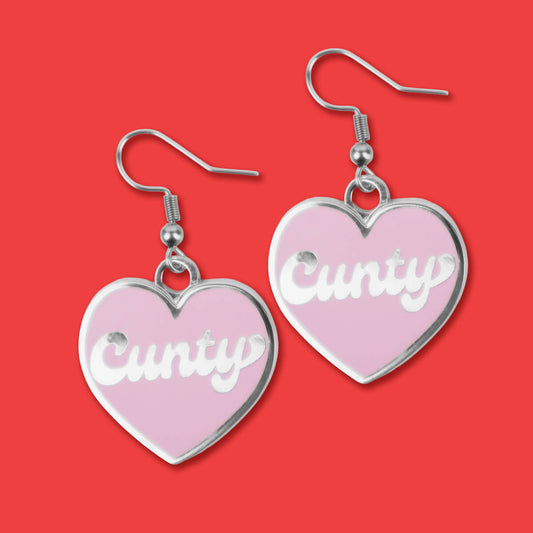 Cunty Pink Heart Earrings • Luna