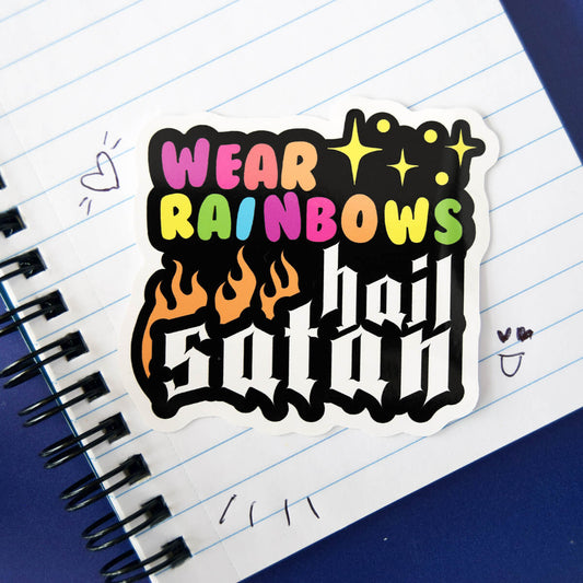 Wear Rainbows Hail Satan Sticker