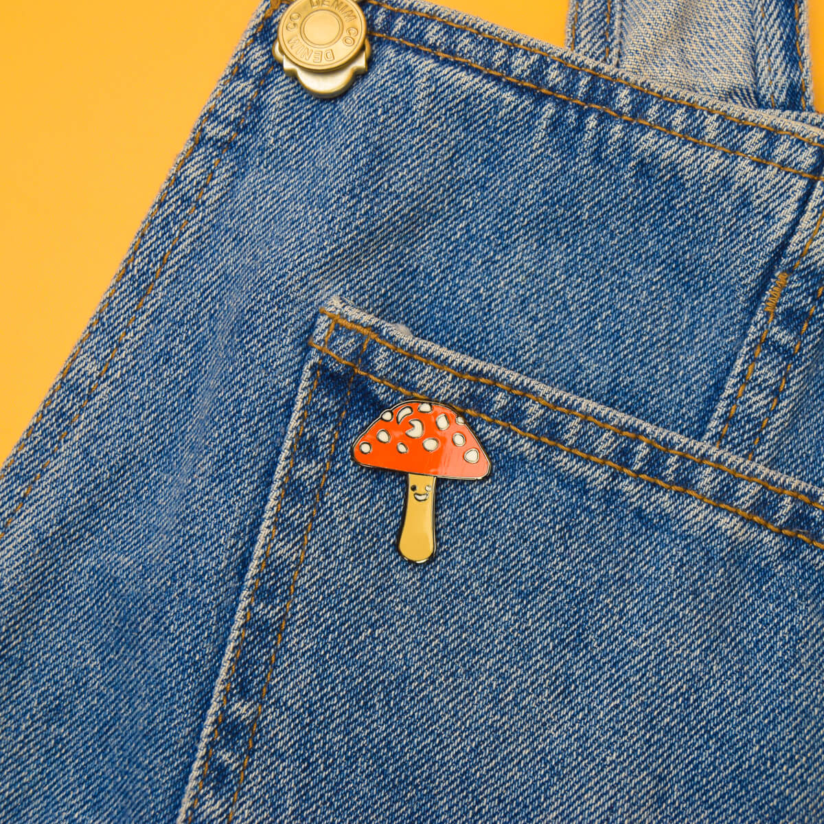 Cute Toadstool Mushroom Enamel Pin | Luna