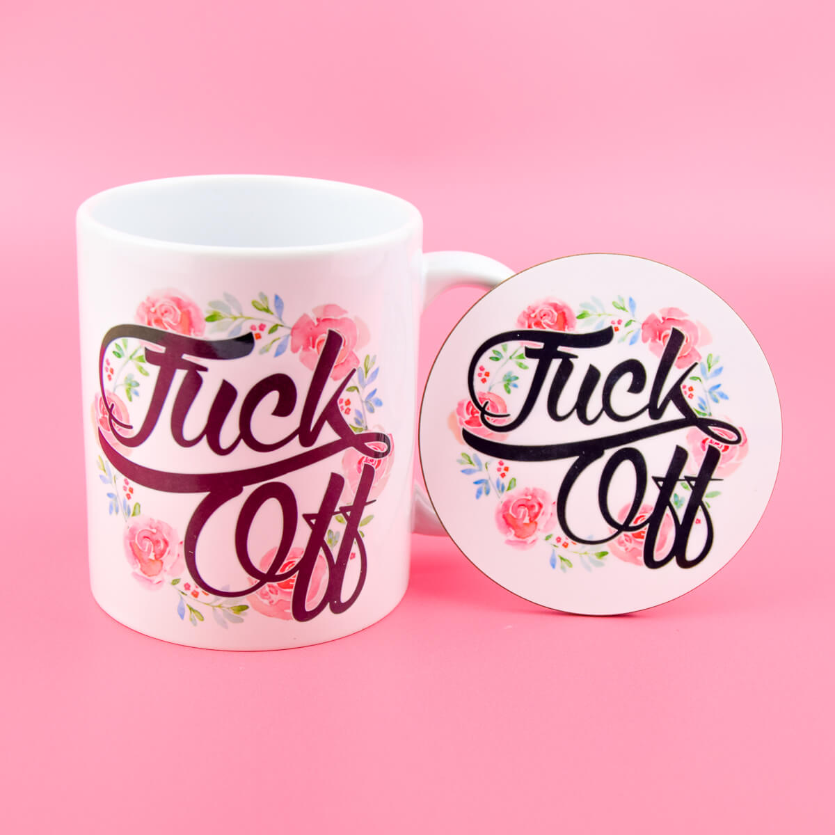 Fuck Off Floral Mug & Coaster - Luna