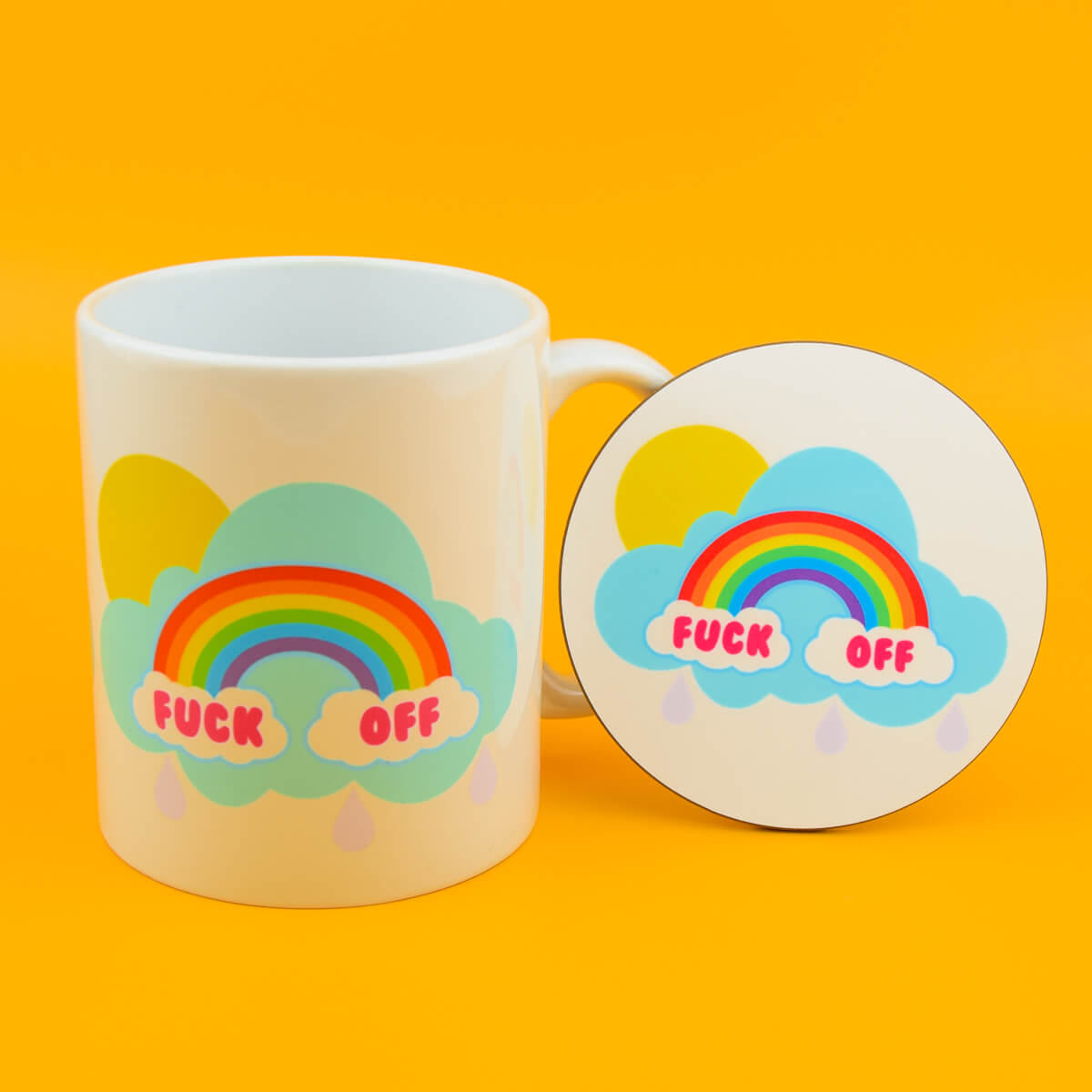 Fuck Off Rainbow Mug & Coaster - Luna