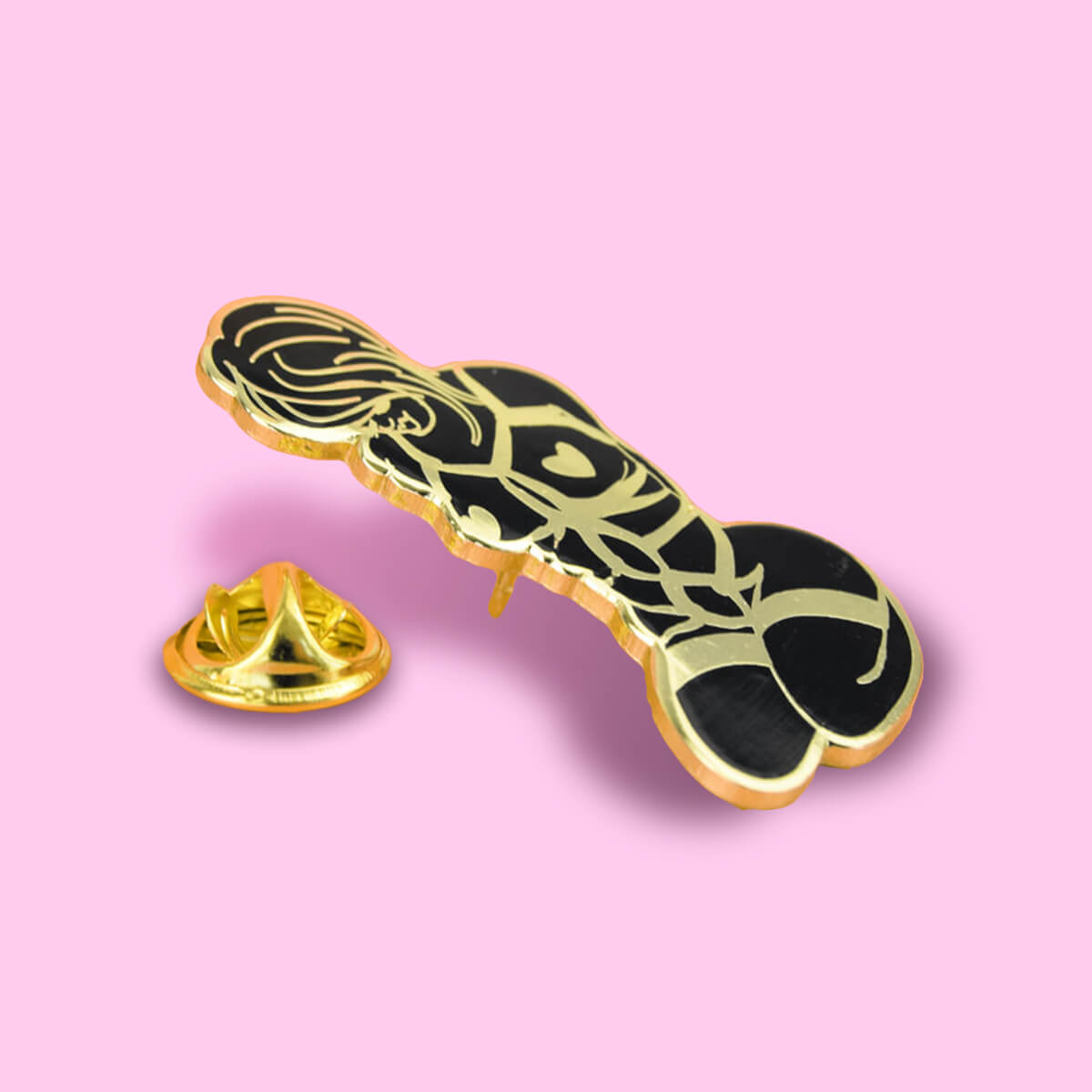 Shibari Gold Enamel Pin | Luna